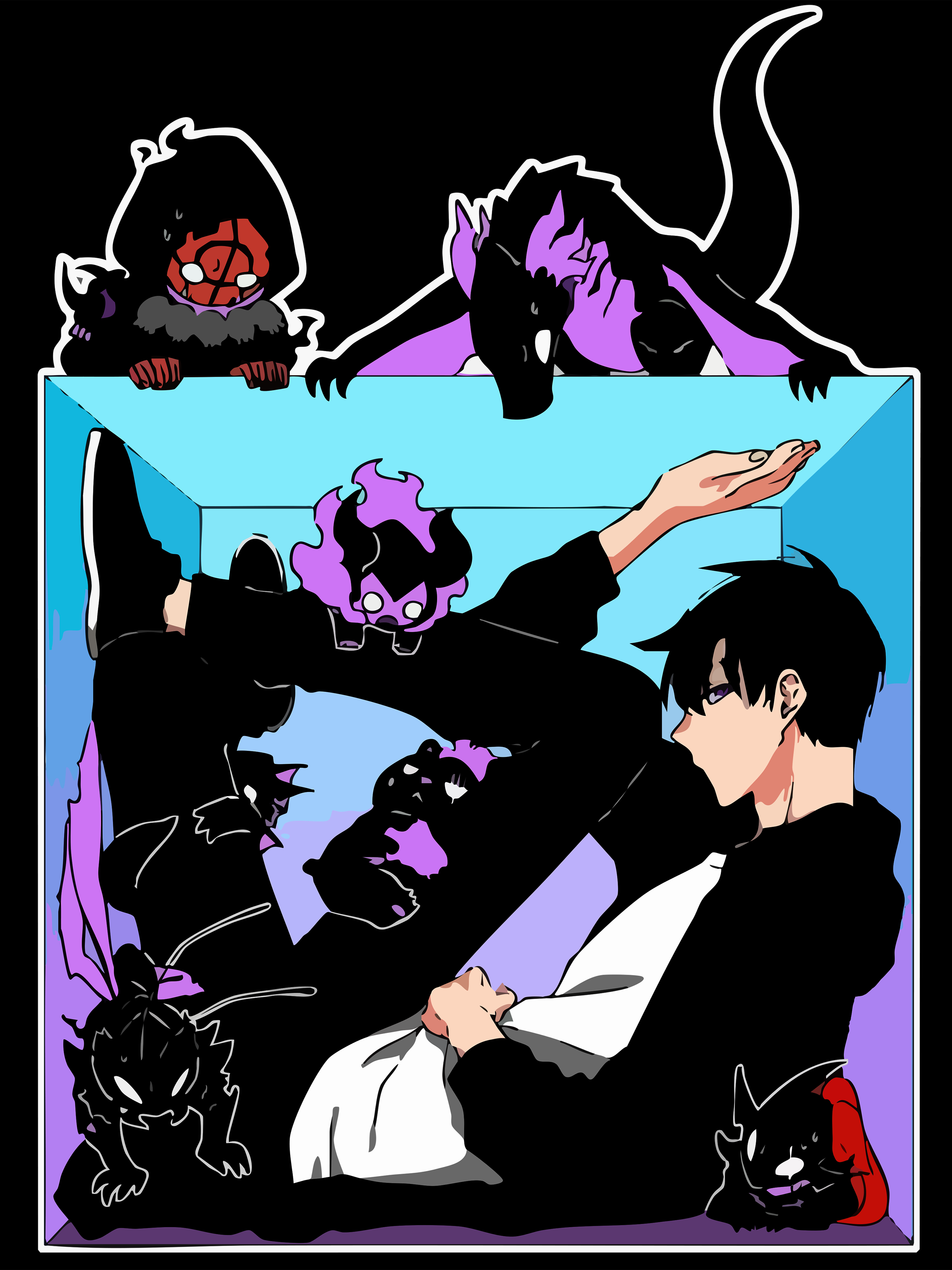 T-Shirt Solo Leveling #3 - Nera 200g