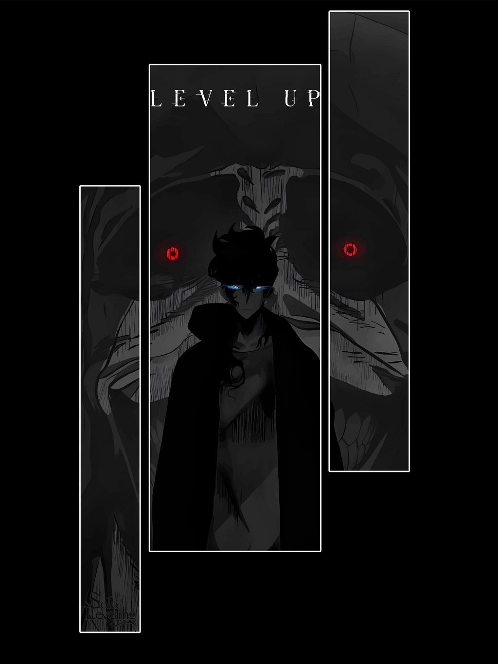 T-Shirt Solo Leveling #4 - Nera 200g