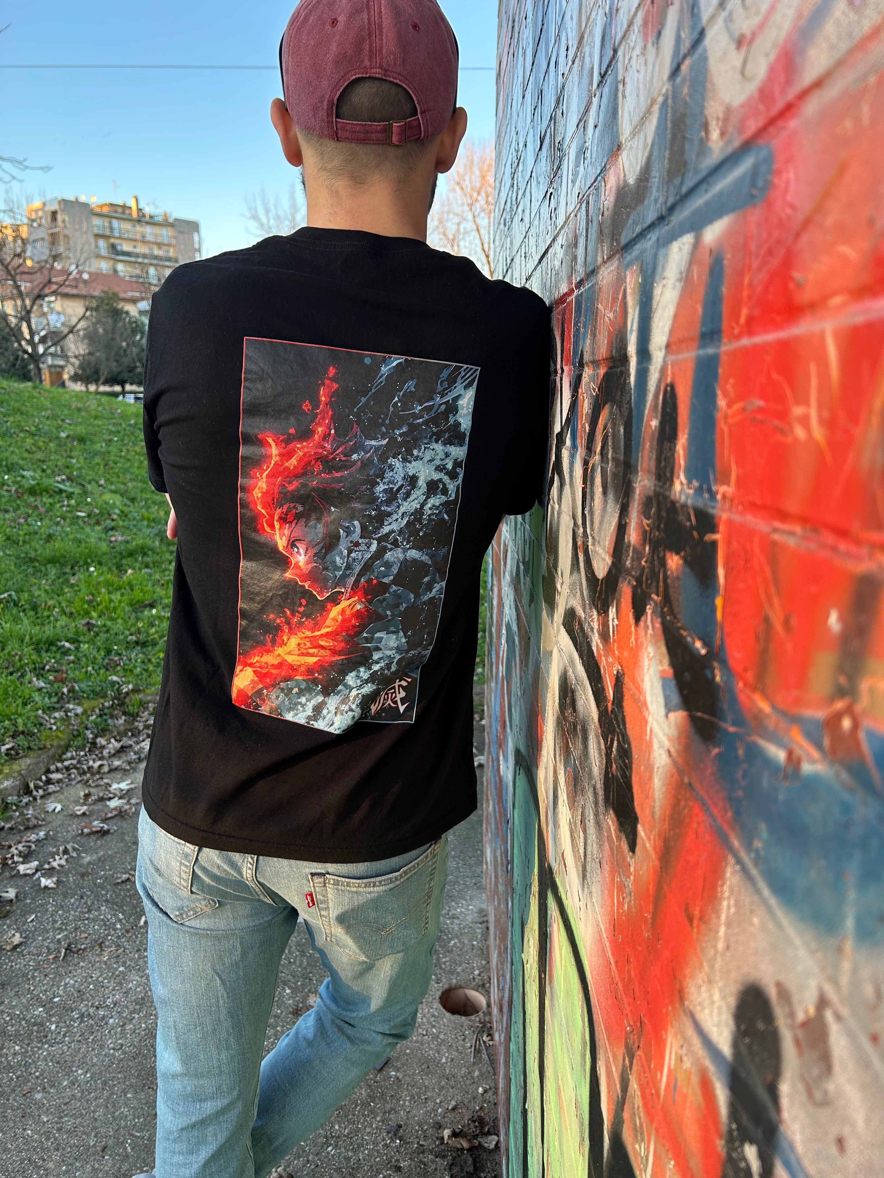 T-Shirt Tanjiro #1 - Demon Slayer - Nera 200g