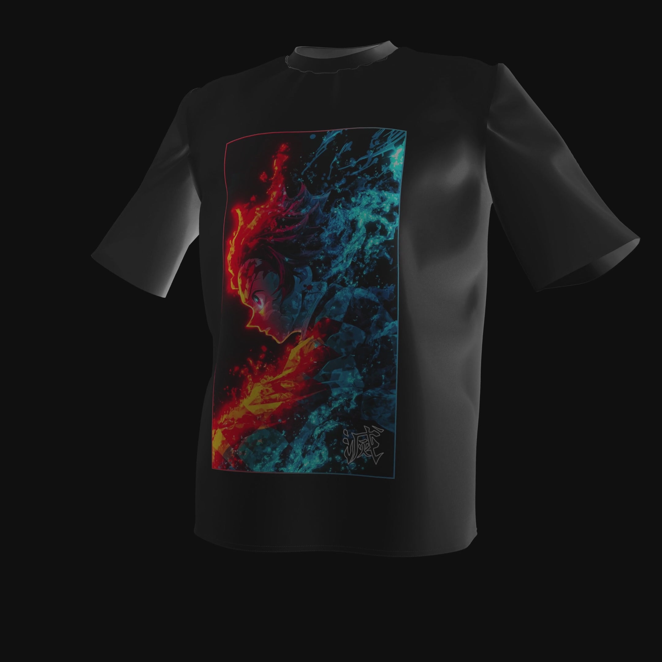 T-Shirt Tanjiro #1 - Demon Slayer - Nera 200g