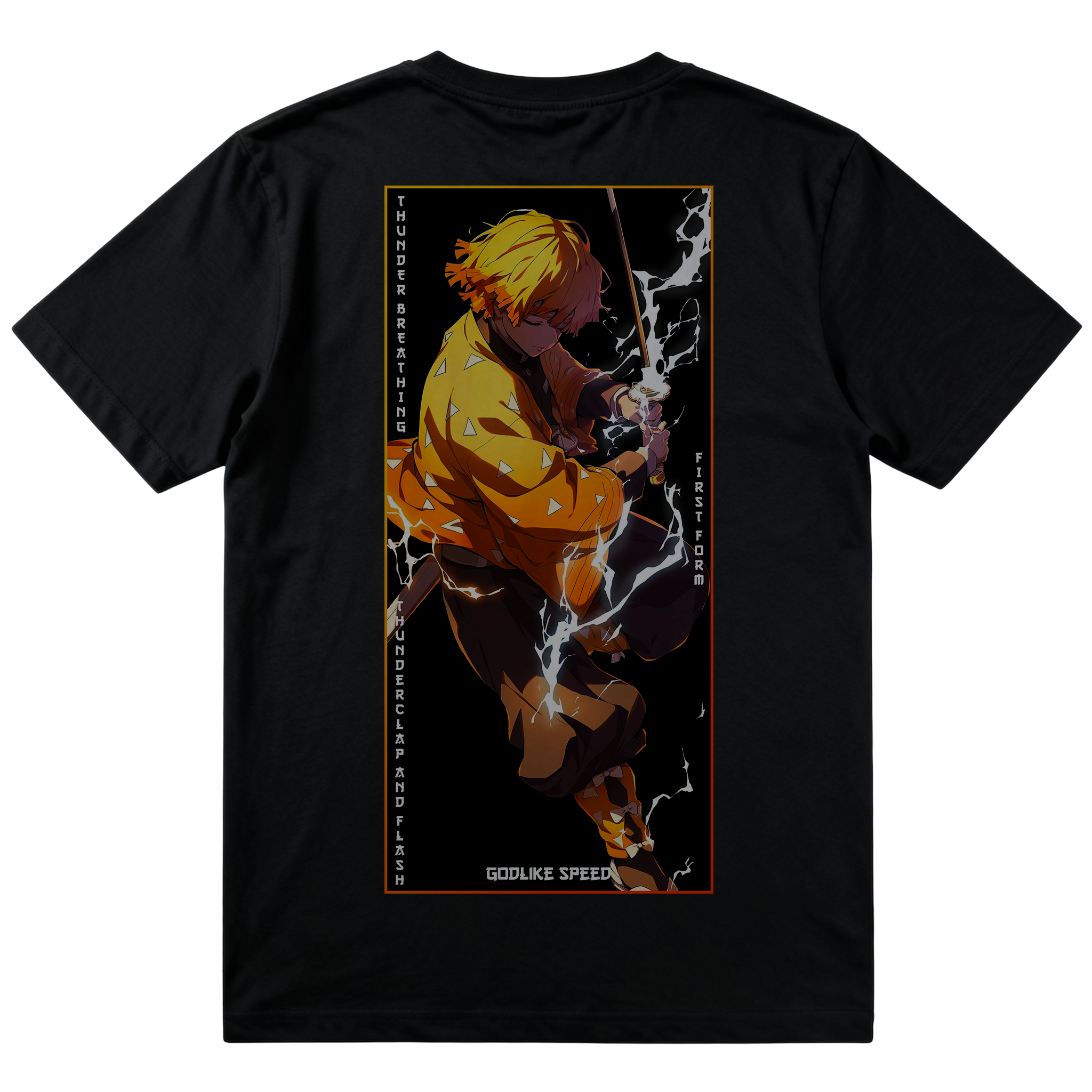 T-Shirt Zenitsu #1 - Demon Slayer - Nera 200g