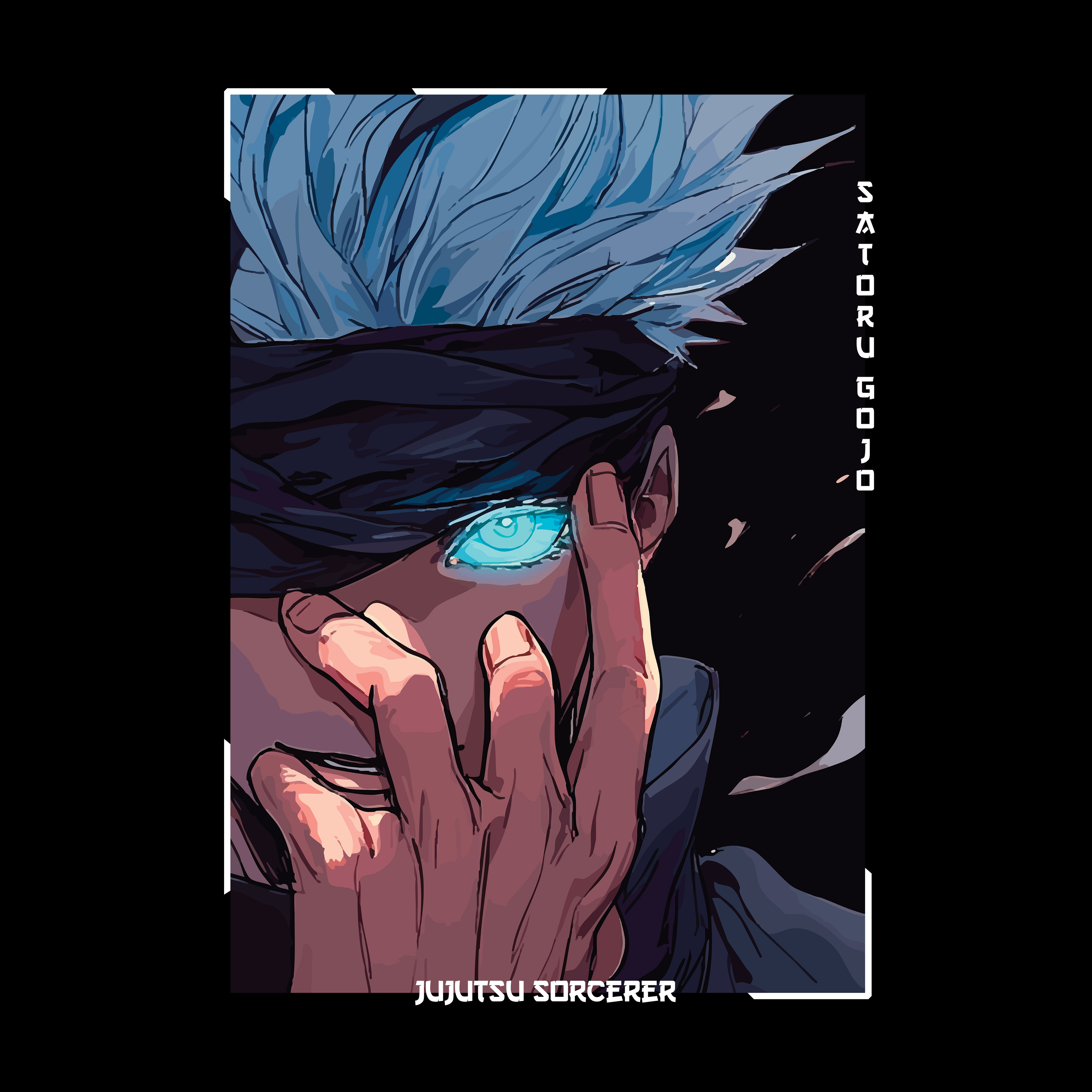 T-Shirt Satoru Gojo #1 - Jujutsu Kaisen - Nera 200g