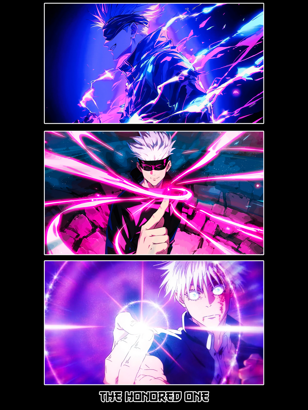 T-Shirt Satoru Gojo #2 - Jujutsu Kaisen - Nera 200g