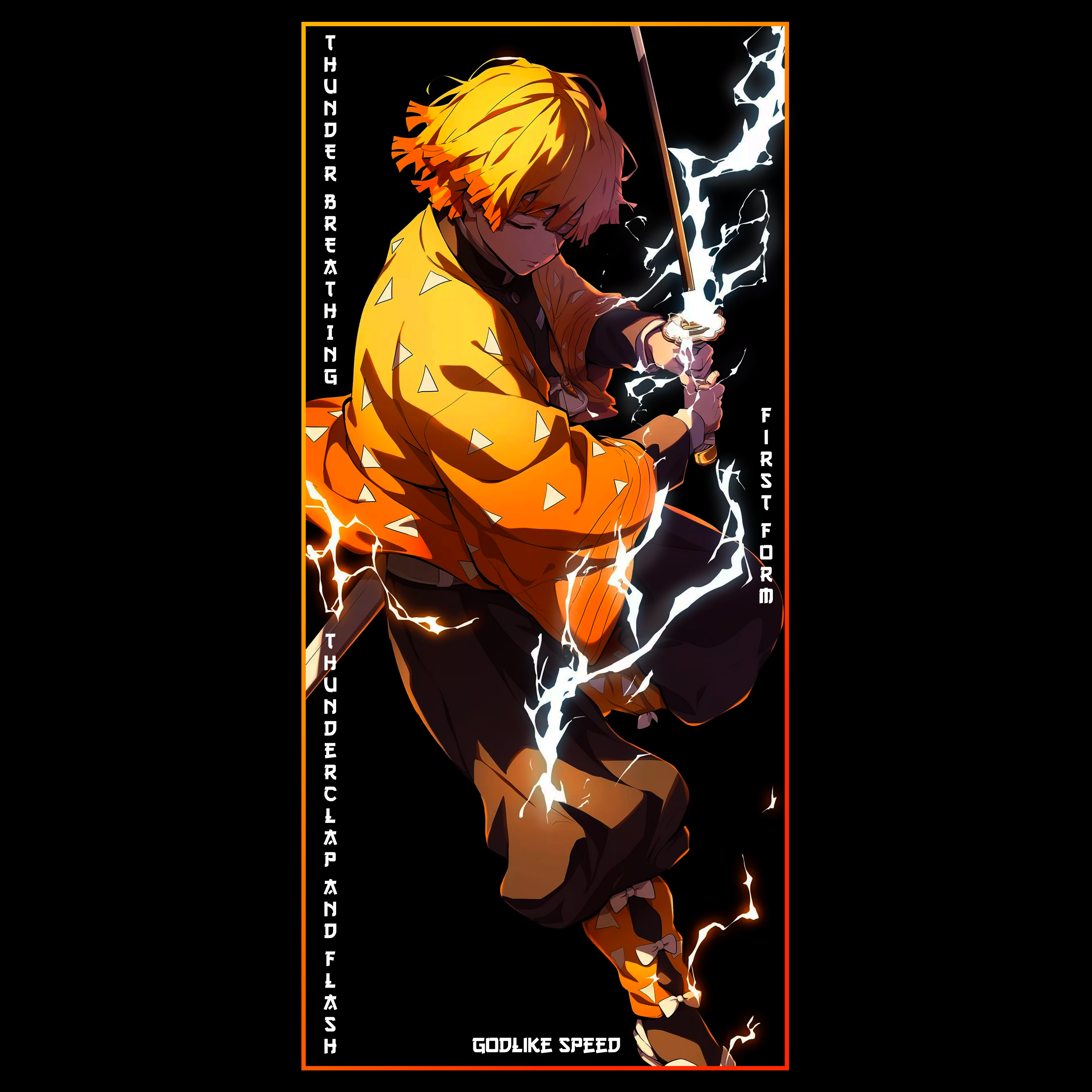 T-Shirt Zenitsu #1 - Demon Slayer - Nera 200g